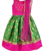 Pink and Green Lehenga Choli best ethnic wear for kids