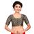 Black Brocade Readymade Padded Saree Blouse