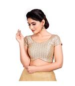 Gold Mulberry Silk Readymade Padded Saree Blouse