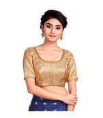 Gold Brocade Readymade Padded Saree Blouse
