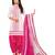 White And Pink Cotton Printed Dress Material With Dupatta