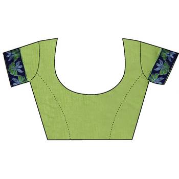 Green embroidered georgette saree with blouse 4