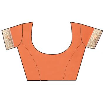 Orange embroidered georgette saree with blouse 4