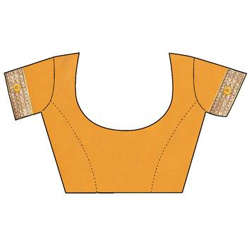 Yellow embroidered georgette saree with blouse 4