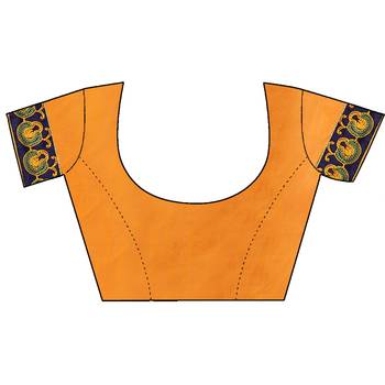 Yellow embroidered georgette saree with blouse 5