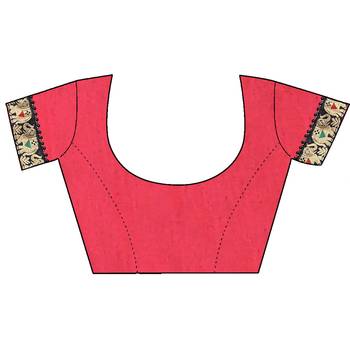 Pink embroidered georgette saree with blouse 5