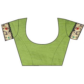 Green embroidered georgette saree with blouse 5