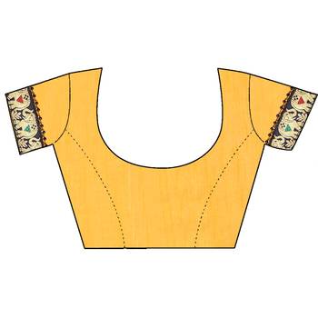 Yellow embroidered georgette saree with blouse 4