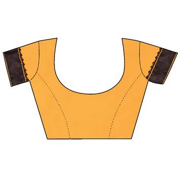 Mustard embroidered georgette saree with blouse 4