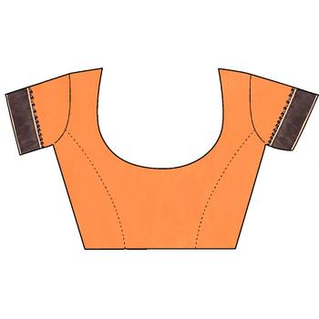 Orange embroidered georgette saree with blouse 4