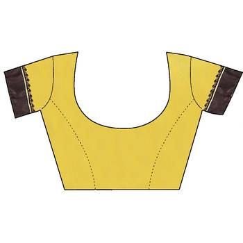 Yellow embroidered georgette saree with blouse 5