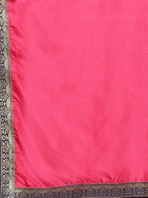 Chhabra 555 Pink Plain Art Silk saree with blouse 4