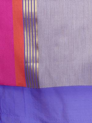 Chhabra 555 Blue Woven Art Silk saree with blouse 3