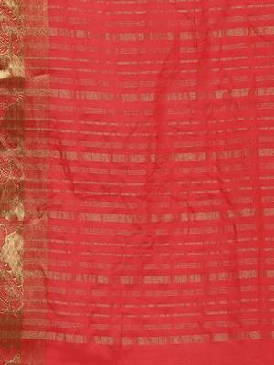 Chhabra 555 Red Woven Art Silk saree with blouse 3