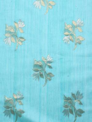 Blue Hand Woven Chanderi Saree With Blouse 3