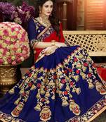 Multicolor embroidered georgette saree with blouse