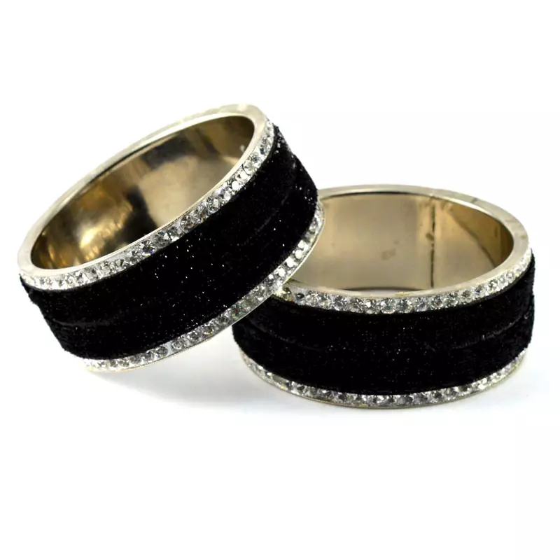 Black Crystal Bangles And Bracelets
