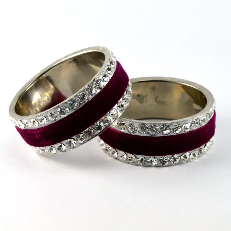 Maroon Crystal Bangles And Bracelets