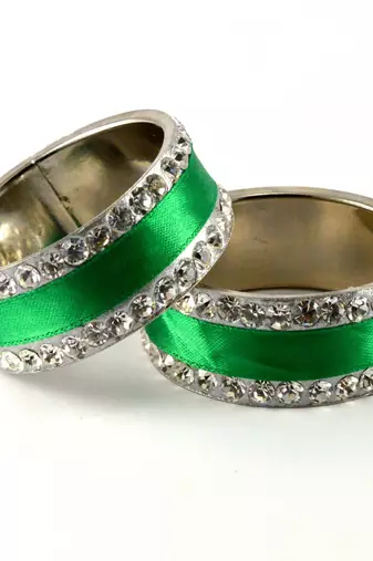 Green Crystal Bangles And Bracelets