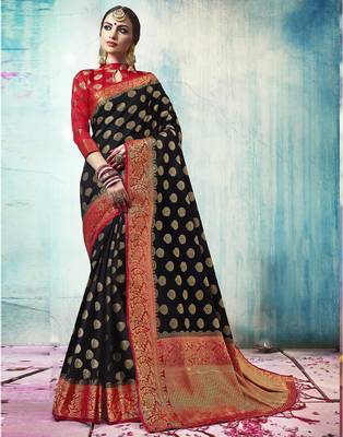 Multicolor woven silk saree with blouse 1