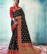 Multicolor woven silk saree with blouse