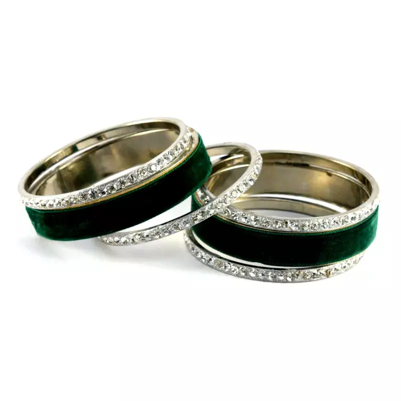 Green Crystal Bangles And Bracelets