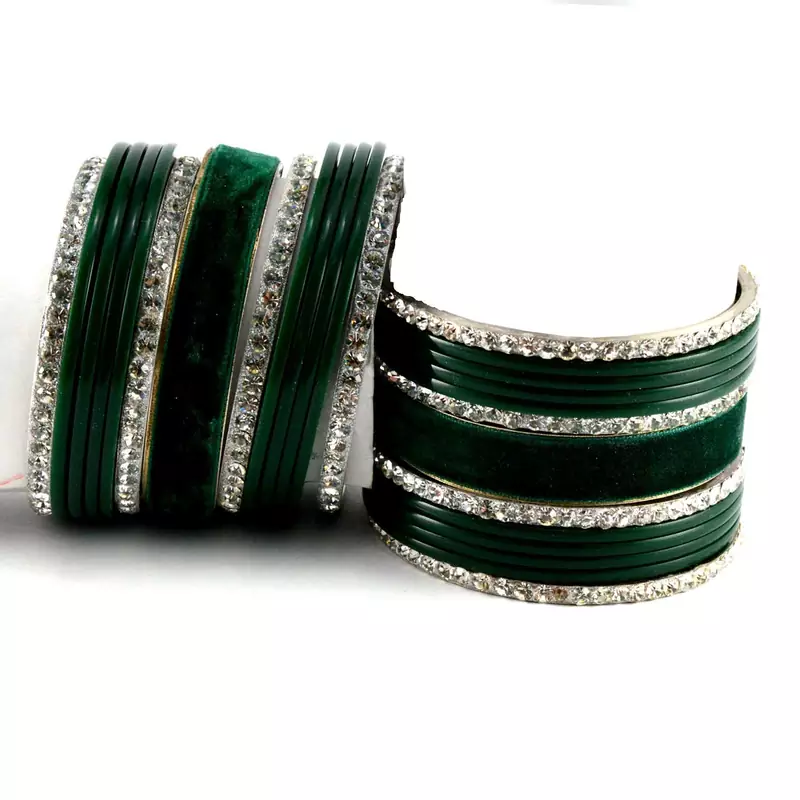 Green Crystal Bangles And Bracelets