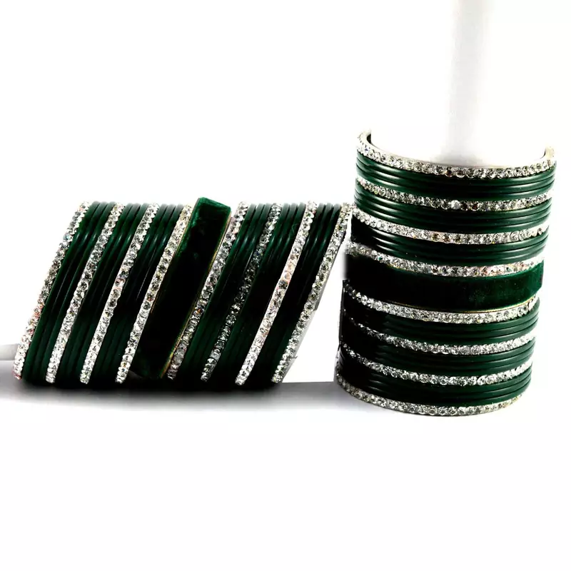 Green Crystal Bangles And Bracelets