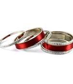 Maroon Crystal Bangles And Bracelets