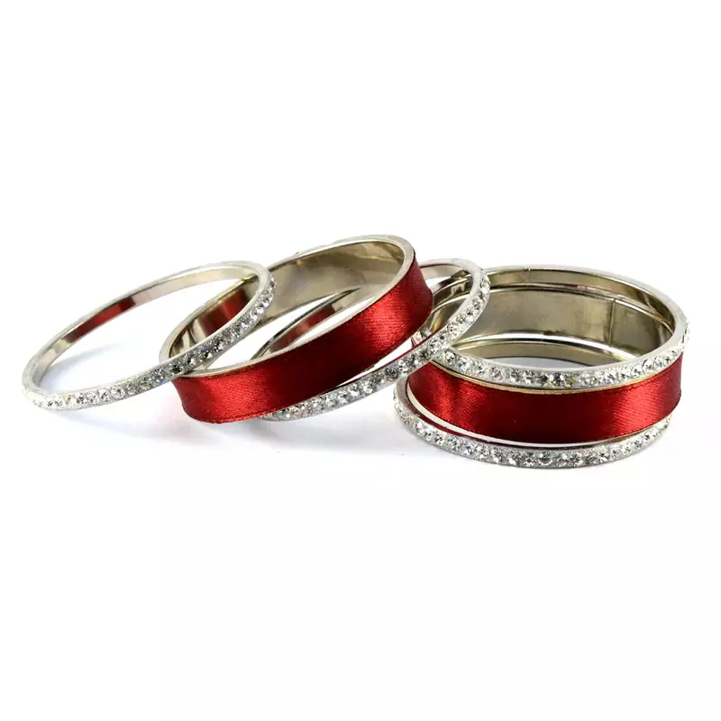 Maroon Crystal Bangles And Bracelets
