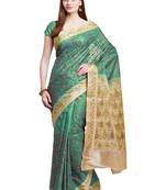 Chhabra 555 Green Embroidered Art Silk saree with blouse