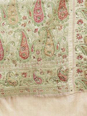 Chhabra 555 Green Embroidered Art Silk saree with blouse 3