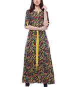 Multicolor printed rayon ethnic-kurtis