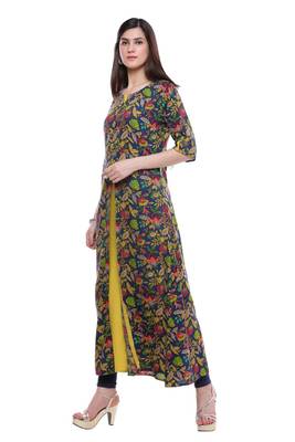 Multicolor printed rayon ethnic-kurtis 2