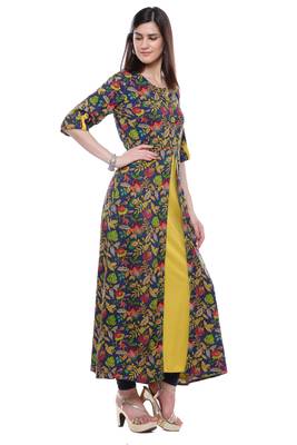 Multicolor printed rayon ethnic-kurtis 3