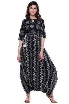 Black printed cotton kurtis 1