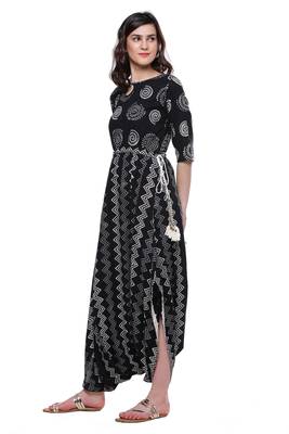 Black printed cotton kurtis 3
