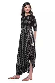 Black printed cotton kurtis