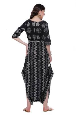 Black printed cotton kurtis 4