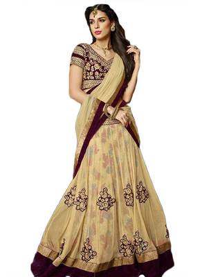 Multicolor Net And Dupatta Net Embroidered Work Unstitched Lehenga Choli 1