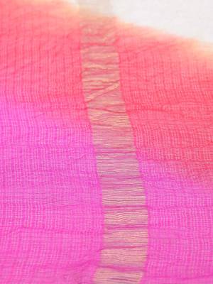 Magenta Printed Silk Saree With Blouse 2