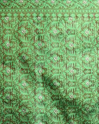 Green Hand Woven Organza Saree With Blouse 2