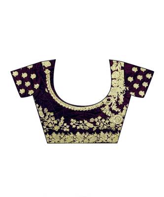 Chhabra 555 Maroon Velvet Heavy Zari Embroidery Semi Stitched Lehenga Choli with Gold Dupatta 4