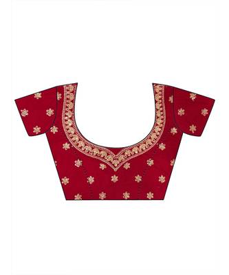 Chhabra 555 Red Velvet  Heavy Zari &Embroidered Semi Stiched Lehanga Choli With Net  Dupatta 4