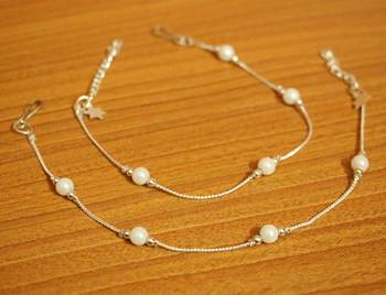 White Pearl Anklets 1