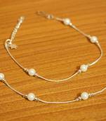 White Pearl Anklets