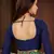 Blue embroidered chiffon saree with blouse