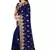 Navy blue embroidered faux georgette saree with blouse