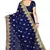 Navy blue embroidered faux georgette saree with blouse