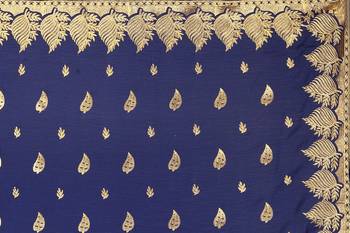 Navy Blue Embroidered Faux Georgette Saree With Blouse 6